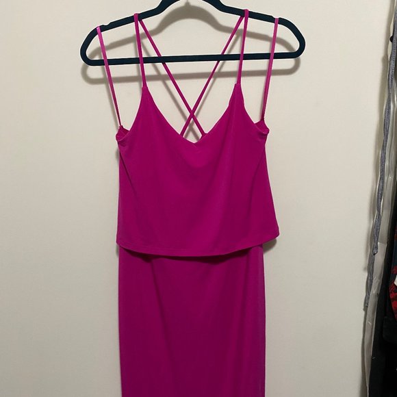Hot Pink Midi Dress - Picture 1 of 5
